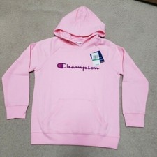 NWT-Girl's Champion Pink Raglan Hoodie Sweatshirt, Large