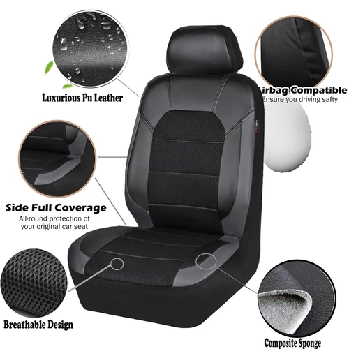 Car Seat Covers Full Set For Toyota 5-Seats Leather Front Rear Split Cover US - Bild 2 von 7