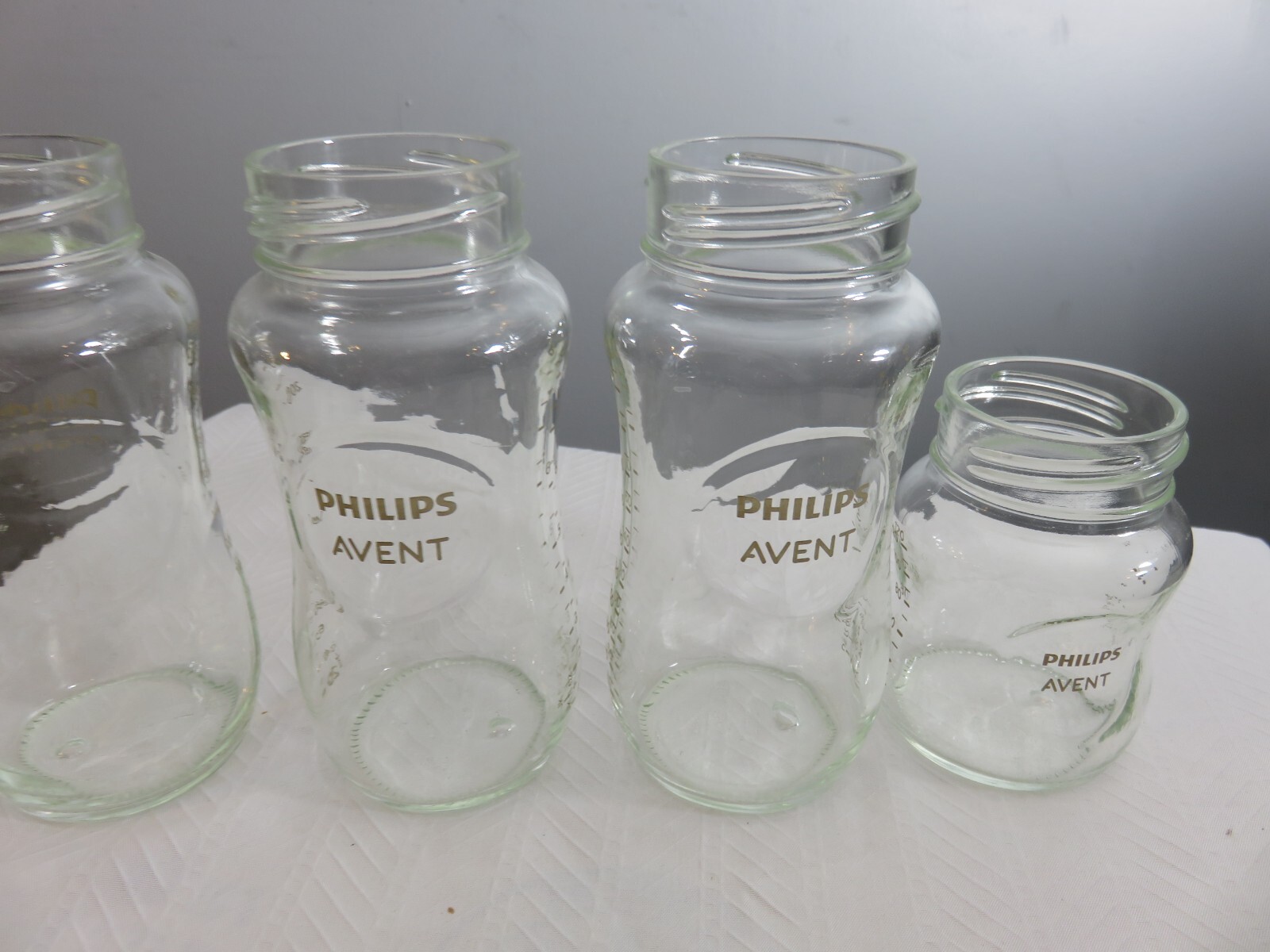 Phillips Avent 8oz Natural Glass Baby Bottles Set Of 3   1*** 4 ounce EXC.