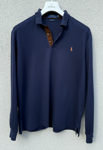 Polo Ralph Lauren Polo Para Hombres GRANDE Personalizado Calce Ajustado Azul 100% Algodón EXCELENTE