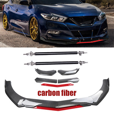 Front Bumper Lip Chin Splitter Spoiler Carbon Fiber For Nissan Maxima 2 Layer
