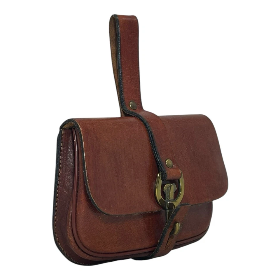 Bolso Cinturón Cuero ETIENNE AIGNER Vintage Años 60 70 Tarjeta Billetera Bolso Hecho a Mano RARO Foto 4 de 4