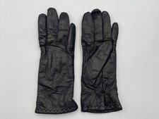 Vintage 1960s Womens Soft Leather Gloves Pin Prick Design 9 1/4  X 3 1/8  