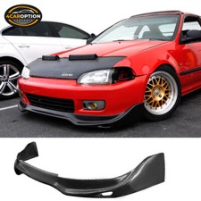 Fits 92-95 Honda Civic Jdm Jun Style Pu Front Bumper Lip Spoiler Splitter Black