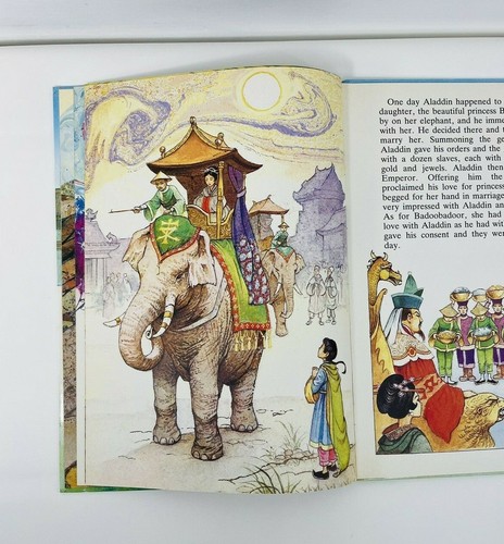 Aladdin & The Magic Lamp Hardcover Book Italy Asian - Imagen 7 de 12