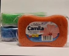 Camila SPONGE Shower Body Massage Bath Scrub Exfoliating Cleaning X 3 PC