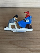 Vintage Heinrichsen German Flat Lead "Man Putting Skates On Woman"