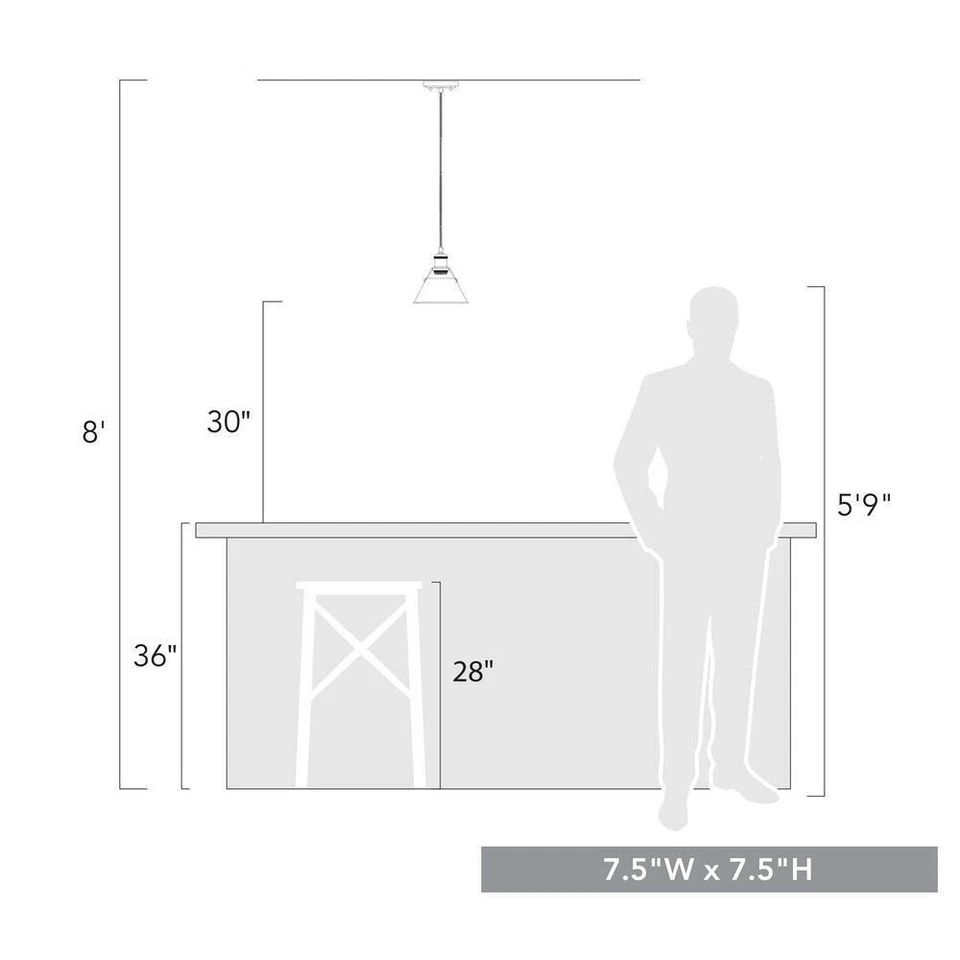 Golden Lighting Orwell AB Mini Pendant - 7 in in Aged Brass Pewter Shade - Image 3 of 3