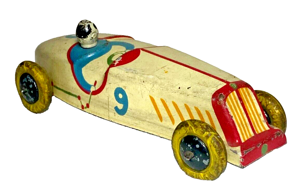 1930's Citroen Tin Litho Petite Rosalie #9 Boattail Boat Tail Racer Race Car