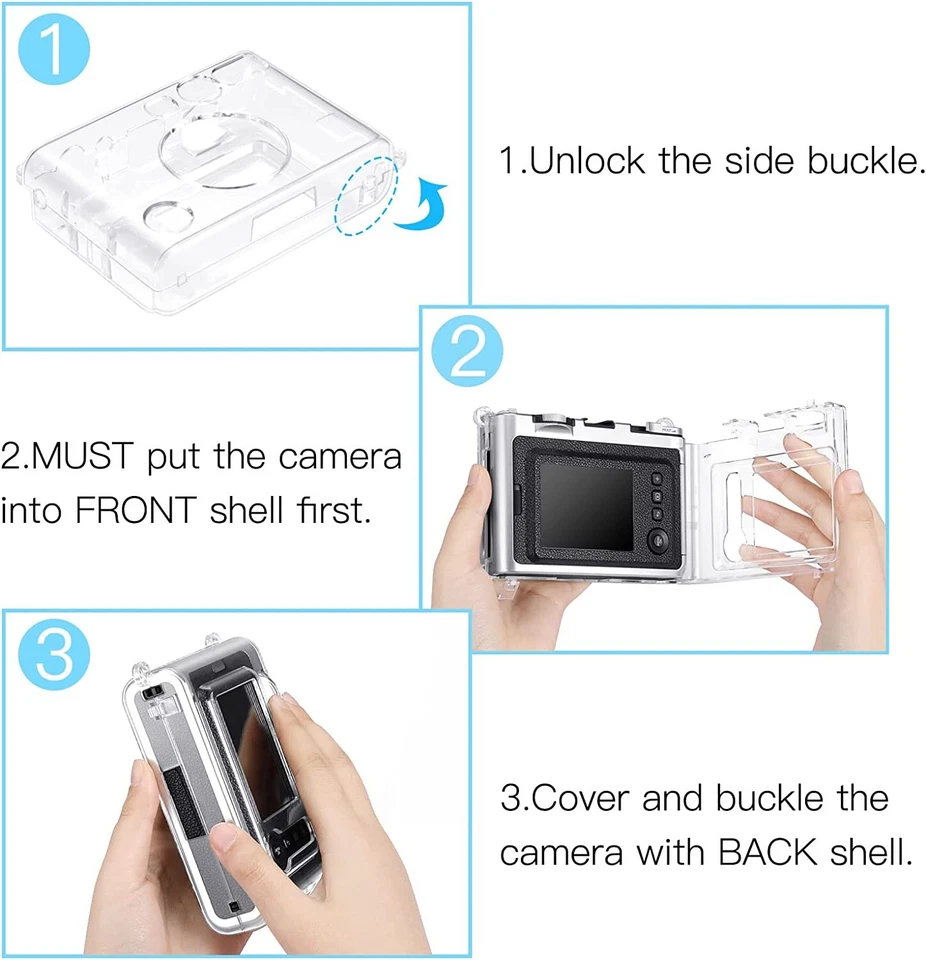 Protective Clear Case for Fujifilm Instax Mini EVO Camera Crystal Hard PVC Cover - Image 4 of 4