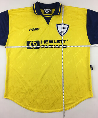 Maillot Foot Tottenham Hotspur PONY 1995/1996 - Third Domicile Jaune, Taille XL
