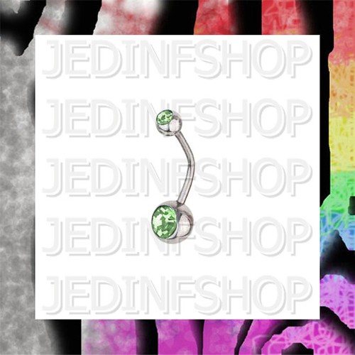 Navel Belly Bar | 1.6mm (14g) - 6mm-20mm | Double Gem 18 Colour | Standard Balls - Picture 99 of 145