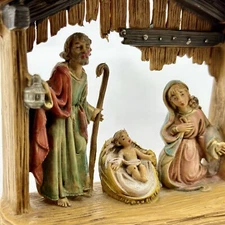 Fontanini Depose Italy Nativity Mary Joseph Baby Jesus 5.5" Manger Christmas