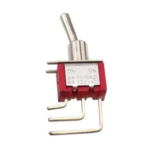 5 × Mini Toggle Switch Right Angle SPDT 2 Positions ON-ON Silver Alloy Contact