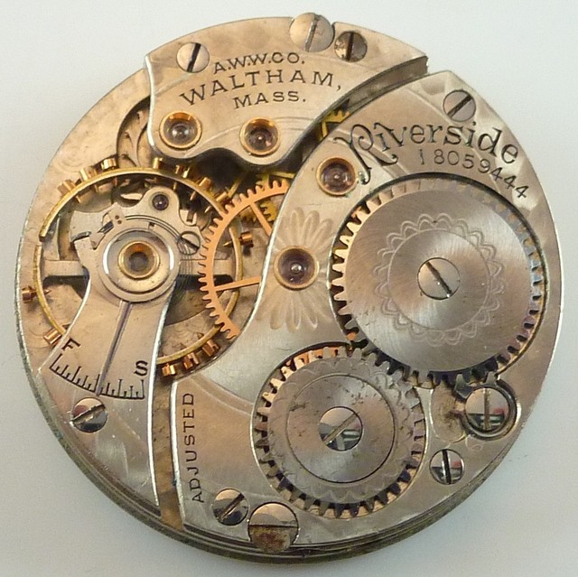 Waltham Pocket Watch Movement Grade Riverside Spare Parts / Repair