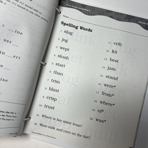 Saxon phonics & spelling GRADE 2, classroom materials for 1 student (2003) - Picture 6 of 14