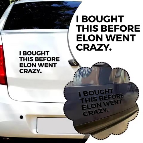 2x Calcomanías adhesivas de vinilo Lo compré antes de que Elon se volviera loco para Tesla Modelo 3 Y - Imagen 9 de 17