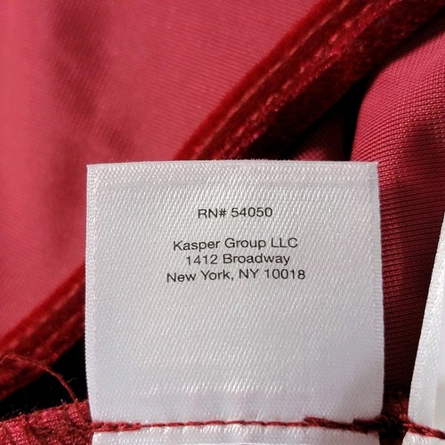 Black Label By Evan Picone Wrap Dress Red Velvet V Neck Midi Tie Waist Sz 18 New - Picture 9 of 10