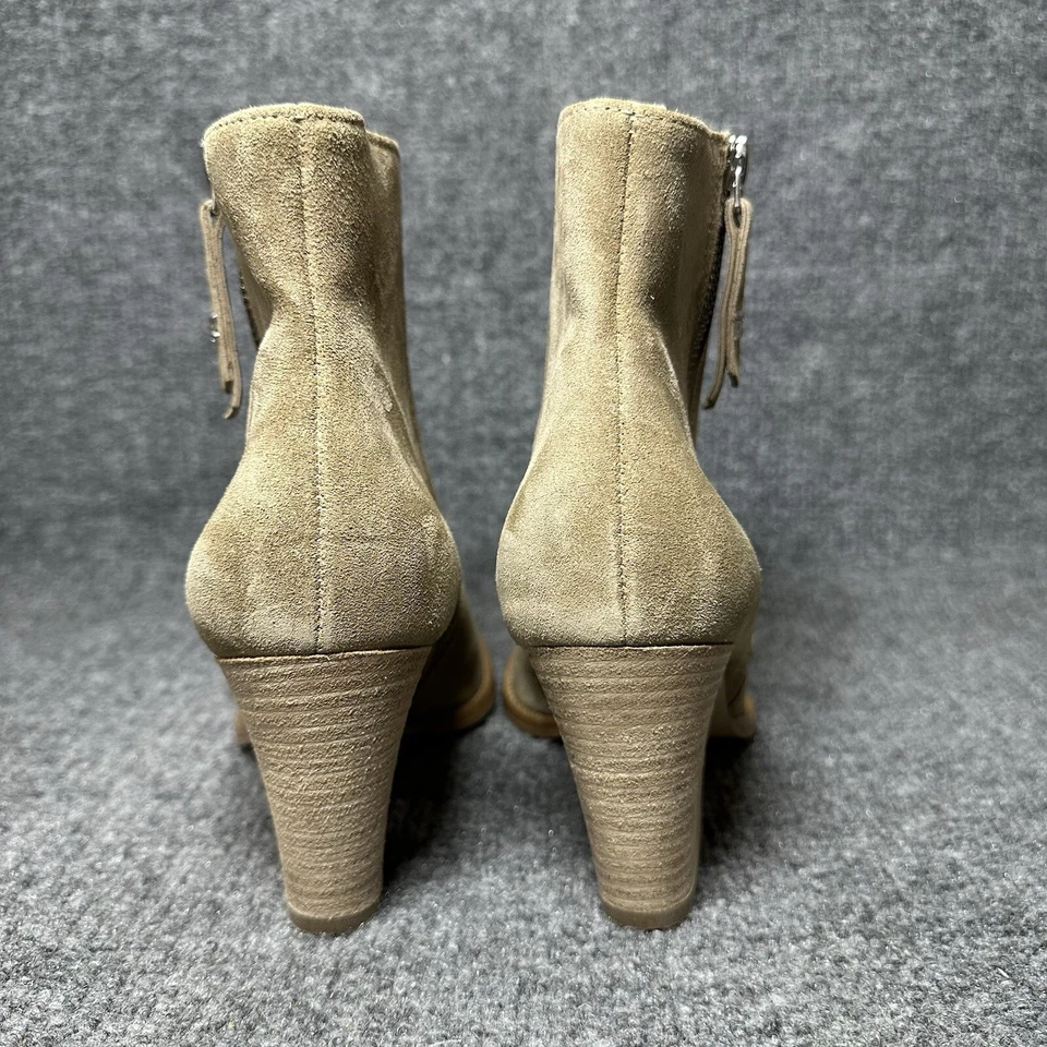 Paul Green Bootie Women Size UK 5 US 7.5 Beige Suede Leather Side Zip Heeled - Image 4 of 4