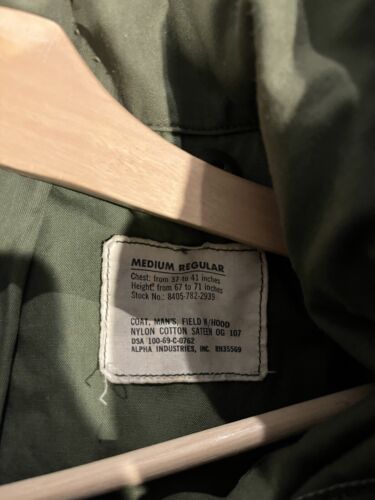 Vintage 60s Vietnam M65 Field Jacket OG-107 Military Sateen Gr. Medium - Bild 10 von 10