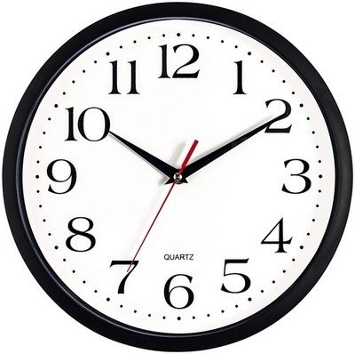 Schwarze Wanduhr, leise, Nicht tickend, 30,5 cm, hochwertiger Quarz, batterie...