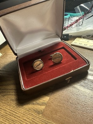 Dewar's Sterling Silver Cufflinks Round 925 Silver Scotch 12 year New In Case