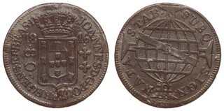 Brazil 80 Reis 1816 Joao Prince Regent Silver