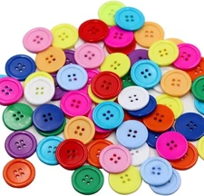 50pcs Mix Color Plastic Resin Circle Big Buttons, 4 Holes, 30mm, for DIY Craft S