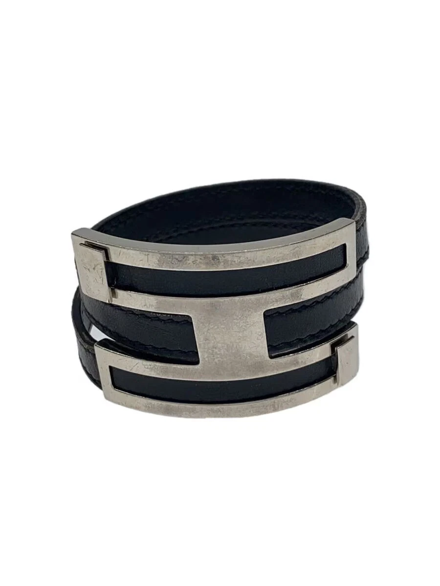 Bracelet HERMÈS Tourny En Cuir Noir Pour Homme - Authentique, Neuf Avec étiquettes, Référence 4909
