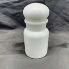 Vintage Belgium White Milk Glass Spice Apothecary Jar Bubble Lid 5"