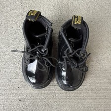 Dr. Martens 1460 Toddler Boots Black Patent Leather Size 5 US Girls Side Zip