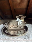 Vintage Cast Iron Lamb Cake Mold 2 Pc Easter Baking Pan Farmhouse Decor Unmarked