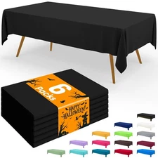 Disposable Table Cloth - 6 Pack, 54 x 108 Inch Waterproof Rectangle Tableclot...