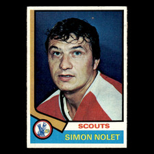 Simon Nolet #187 1974 Topps Kansas City Scouts Hockey Card NHL EX