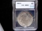 1889 O morgan silver dollar ms 63