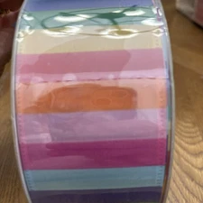 Member's Mark Premium Wire Edge Ribbon, 2.5" Wide x 50 Yards Rainbow Stripes