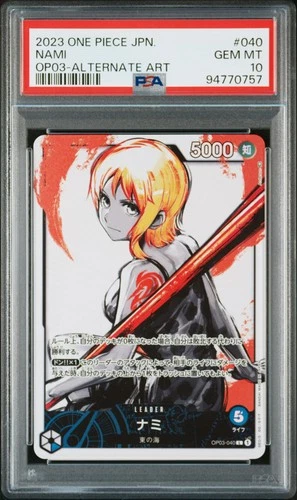 2023 ONE PIECE JAPANESE OP03-PILLARS OF STRENGTH ALTERNATE ART #040 NAMI PSA 10