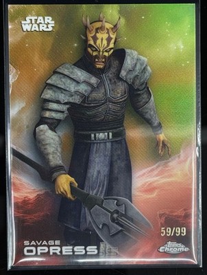 2025 Topps Chrome Star Wars Savage Opress Kashyyyk Green Refractor 59/99 #162