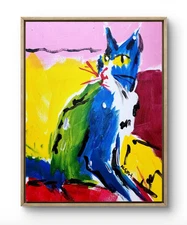 Aleph Original Art On the Bed 14x11 Contemporary Expressionist Painting