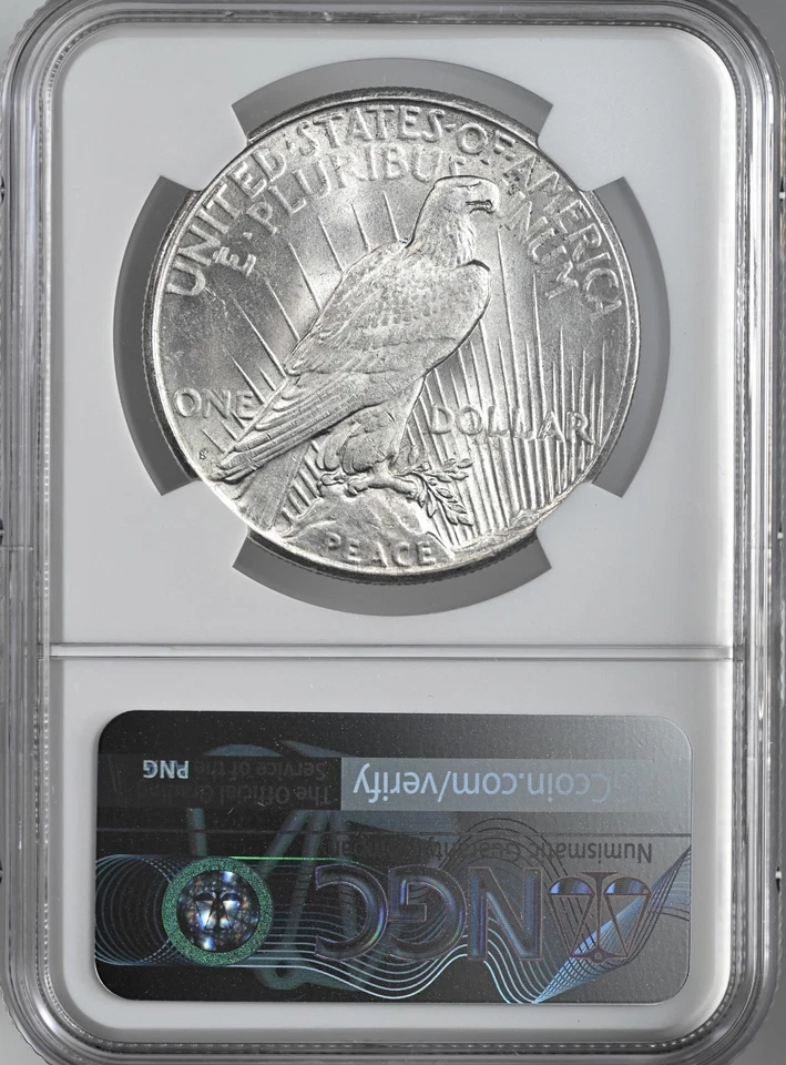1924-S  $1 PEACE SILVER DOLLAR  "SAN FRANCISCO MINT"   NGC MS62 #8678139-018 - Image 4 of 4