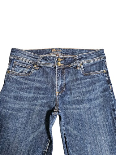 KUT FROM THE KLOTH CAMERON STRAIGHT LEG CUFFED CROP JEANS 10 DARK WASH 32x23.5 - Picture 7 of 10