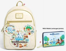 Loungefly Walt Disney World Mickey Parks Attractions Backpack & Wallet Exclusive