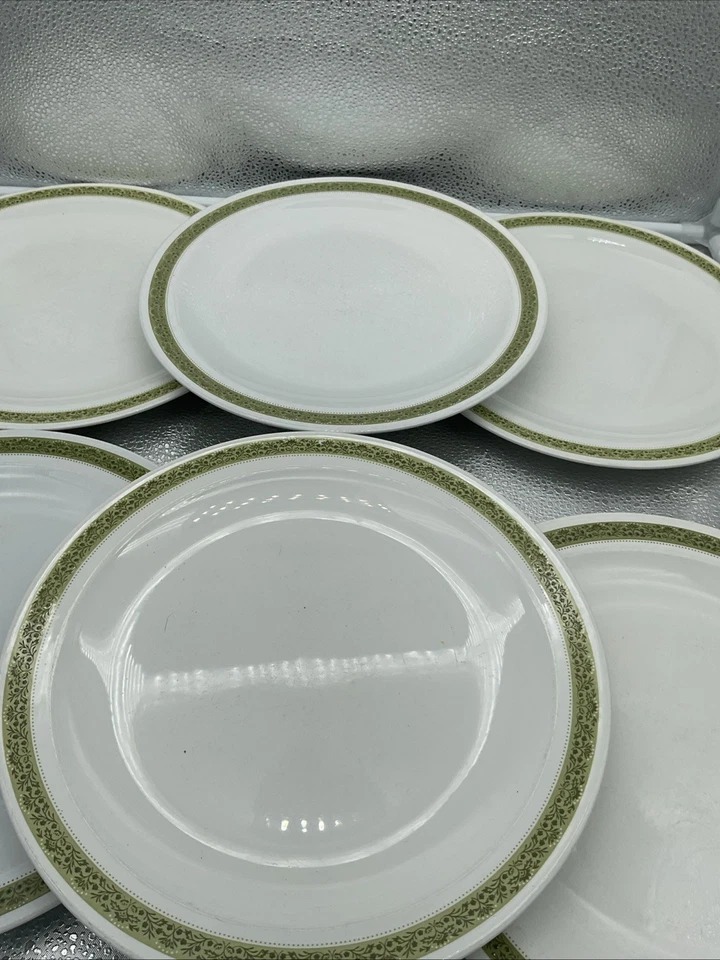 CENTURA by CORNING * 6 DINNER PLATES 10 1/2" * LYNWOOD GREEN - Image 3 of 4
