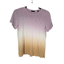 ATM T Shirt Women Size L Ombre Dip Dye Slub Cotton Minimalist Basics Athleisure