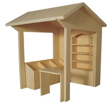 Miniature Farmers Market Stall Stand KIT Wood 1:12 Scale Dollhouse Shop