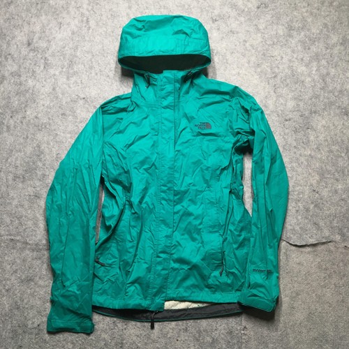 The North Face HyVent 2.5L Jacket Womens Medium M Green Rain Waterproof Hooded