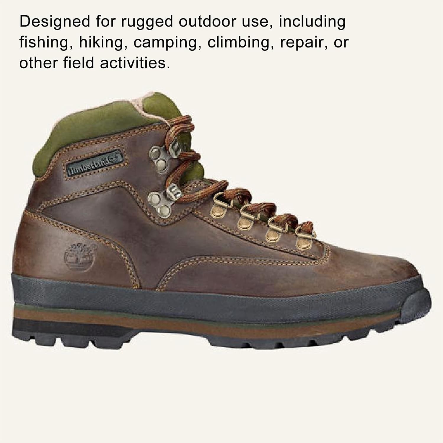 60 Sets Shoes Boots Lace Hooks Loop Ring with Rivets Shoe Boot Buckle D Ring