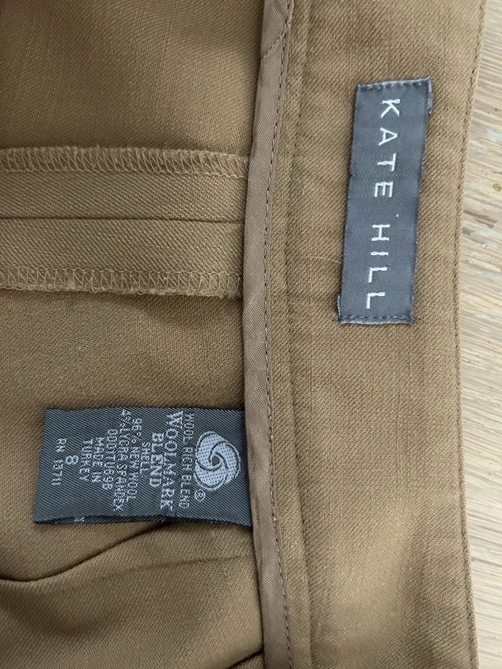 Women’s Kate Hill Camel Color Wool Dress Pants Size 8 Made In Turkey - Image 3 of 4