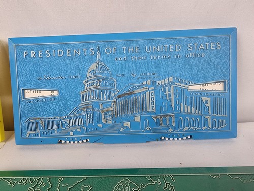 Educatore vintage 1960 plastica sterling PRESIDENTI PAESI E CAPITALI così com'è - Foto 3 di 4