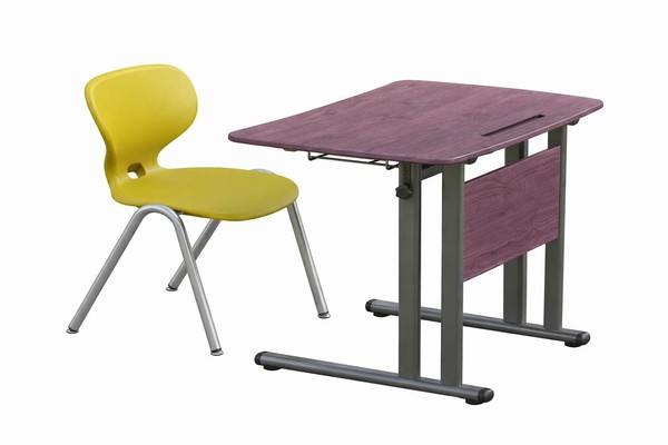 Moderne Schulbank Mit Ergonomischem Stuhl Und Flexiblem Tisch-image